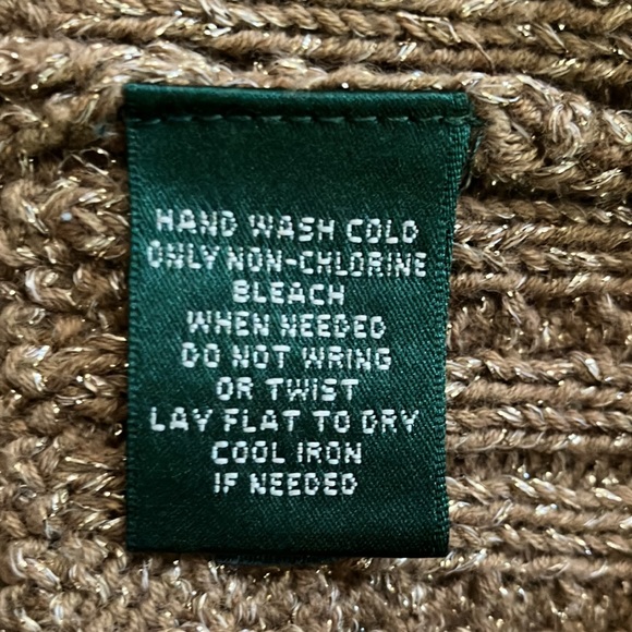 2/$20 Gold Ralph Lauren metallic sweater, sz M - Picture 5 of 8
